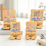 Personalized Bible Verse Cross Wooden Phone Holder Stand with Name Daily Use Religion Birthday Gift for Christians Family