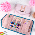 Personalised Crochet Initial Foldable Crochet Hook Organizer with Name Knitting Accessories Birthday Gift for Crochet Enthusiasts