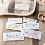 Personlig Handmade with Love Sewing Strykbara etiketter Namnlappar Uppsättning med 15 för kläder Handgjorda föremål Födelsedagspresent för stickning DIY Craft Lovers