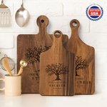Personalized Engraved Tree of Life Reversible Charcuterie Cutting Board with Grip and Text Ship from USA Housewarming Wedding Gift for Family