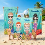 Personalizowany duży szybkoschnący ręcznik plażowy z imieniem na urodziny i wakacje prezent dla chłopców i dziewczynek