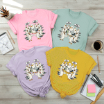 Personalised Funny Seagull Multicolor Soft 100% Cotton T-shirt with Name Teacher's Day Back to School Gift for Teacher