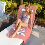 Personlig Polka Dot Title Quick Dry Överdimensionerad strandhandduk med namn Sommarstrandfest Födelsedagspresent för flickor Kvinnor