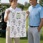Personalisierte niedliche Stick Abbildung schnell trocken Sport Handtuch mit Namen Vatertag Geburtstag Geschenk für Golfer Golfliebhaber Väter