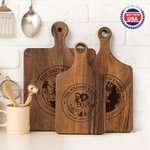 Personalized Engraved Photo Design Wood Charcuterie Cutting Board with Handle and Name Home Decor Ship from USA Birthday Wedding Gift for Family