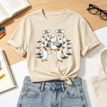 Personalised Funny Seagull Multicolor Soft 100% Cotton T-shirt with Name Teacher's Day Back to School Gift for Teacher
