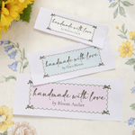 Personlig Handmade with Love Sewing Strykbara etiketter Namnlappar Uppsättning med 15 för kläder Handgjorda föremål Födelsedagspresent för stickning DIY Craft Lovers