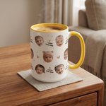 Personalized Cute 1-6 Face Photos 11 oz 15 oz Ceramic Mug with Handle and Text Anniversary Father's Day Gift for Dad Grandfather