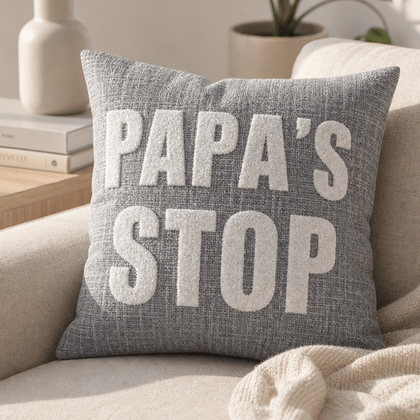 Personalised Multicolor Dad's Stop Pillow Cover with Title Home Decor Birthday Father's Day Gift for Father Friend
