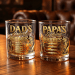 Personalized Fishing Theme Design 10 oz Rock Whisky Glass with 1-12 Names and Title Father's Day Birthday Gift for Father Fishing Enthusiast