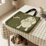 Personalised Pet Photo Portrait Large Capacity Tote Bag with Name and Pocket Travel Birthday Gift for Woman Pet Lover