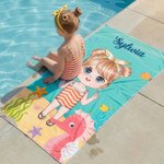 Personalizowany duży szybkoschnący ręcznik plażowy z imieniem na urodziny i wakacje prezent dla chłopców i dziewczynek