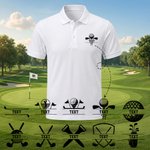 Personalisiertes Lyocell Poloshirt für Herren | mit Golf-Motiv und Namen | Geburtstag Vatertag Geschenk für Männer
