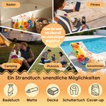 Personalisiertes Strandtuch mit Aquarell-Blumendesign und Namen | schnelltrocknend | Strand Sommer Urlaub Geschenk für Familie Freunde