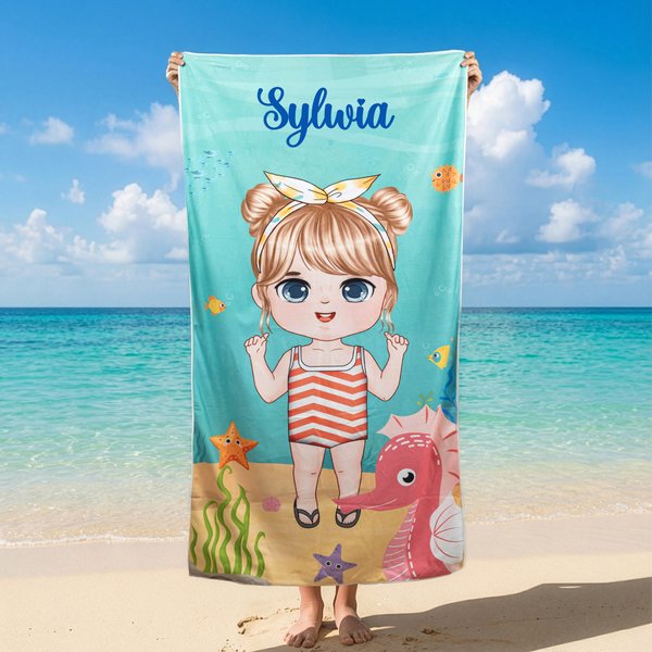 Personalizowany duży szybkoschnący ręcznik plażowy z imieniem na urodziny i wakacje prezent dla chłopców i dziewczynek