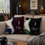 Personalized Guitar Note Soft Throw Pillow Cover with Name Home Music Studio Decor Birthday Gift for Guitar Lover Musician