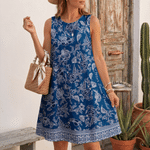 Personalised Bohemian Style Round Neck Sleeveless Waistcoat Dress with Text Daily Wear Birthday Gift for Mom Woman