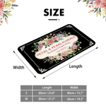 Personalised Retro Floral Design Anti-Slip Doormat with Text Flower Shop Use Birthday Gift for Flower Shop Owner Flower Lover