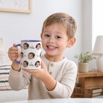 Personalized Cute 1-6 Face Photos 11 oz 15 oz Ceramic Mug with Handle and Text Anniversary Father's Day Gift for Dad Grandfather