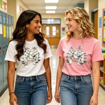 Personalised Funny Seagull Multicolour Soft 100% Cotton T-shirt with Name Teacher's Day Back to School Gift for Teacher