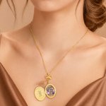 Personalised Virgin Mary Photo Cross Locket Necklace with Bow Exquisite Jewellery Baptism Birthday Gift for Women Christians