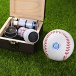 Personalised Baseball Theme Stamp Wooden Storage Box Set with Name Baseball Course Accessory Birthday Gift for Baseball Players Lovers