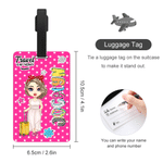Personalized Cartoon Travel Character Luggage Tag with Name and Text Travel Accessory Birthday Gift for Travel Lovers Best Friends