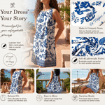 Personalised Bohemian Style Round Neck Sleeveless Waistcoat Dress with Text Daily Wear Birthday Gift for Mom Woman