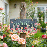 Personalized Birth Flower Natural Stone Slab Garden Sign with Name and Year Garden Decor Mother's Day Birthday Gift for Grandma Mom