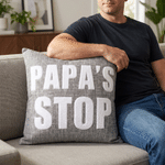 Personalised Multicolour Dad's Stop Pillow Cover with Title Home Decor Birthday Father's Day Gift for Father Friend