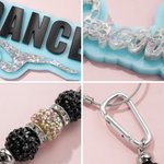 Henkilökohtainen Monivärinen Baletti Pose Dance Bag Tag nimi ja helmiä Kilpailu Accessory Dance Recital Syntymäpäivä Party lahja Ballet Lovers Tytöt