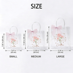 Personalized Pink Blue Bow Birth Flower Clear Gift Bag with Name Birthday Wedding Gift for Bridesmaids Newlyweds Women