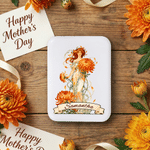 Personalized Character Birth Flower Double-Sided Makeup Mirror with Name and LED Light Mother's Day Birthday Gift for Woman