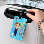 Personalized Cartoon Travel Character Luggage Tag with Name and Text Travel Accessory Birthday Gift for Travel Lovers Best Friends