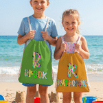 Gepersonaliseerde Multicolor Graffiti Polka Dot Initial Drawstring Bag met Naam Strandfeest Verjaardagscadeau voor Vrouwen Besties