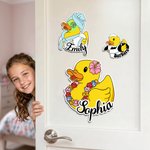 Personalised Cute Cruise Duck Door Magnet with Name Home Decor Birthday Summer Travel Holiday Gift for Family Friends