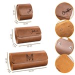Estuche de viaje enrollable personalizado para relojes portátil con monograma de 1 a 3 ranuras regalo de boda y Día del Padre para hombres y padrinos