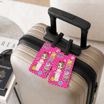 Personalized Cartoon Travel Character Luggage Tag with Name and Text Travel Accessory Birthday Gift for Travel Lovers Best Friends