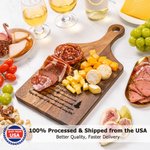 Personalized Wood Engraved Christmas Recipe Reversible Cheese Charcuterie Cutting Board with Finger Grip Ship from USA Housewarming Gift for Family