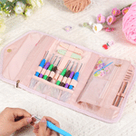 Personalised Crochet Initial Foldable Crochet Hook Organizer with Name Knitting Accessories Birthday Gift for Crochet Enthusiasts