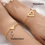Personalisierte Herz-Armbänder für Mutter und Tochter | mit Namen | 2er Schmuckset | Muttertag Geburtstag Geschenk für Mama und Tochter