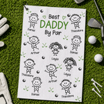 Personalisierte niedliche Stick Abbildung schnell trocken Sport Handtuch mit Namen Vatertag Geburtstag Geschenk für Golfer Golfliebhaber Väter