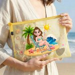Borsa da spiaggia personalizzata per le vacanze con personaggi dei cartoni animati, impermeabile e con nome.