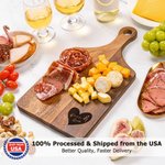 Personalized Heart Design Wood Bamboo Reversible Cutting Board with Grip and Name Ship from USA Housewarming Wedding Gift for Family Couple