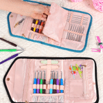 Personalised Crochet Initial Foldable Crochet Hook Organizer with Name Knitting Accessories Birthday Gift for Crochet Enthusiasts