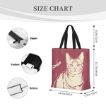 Personalised Pet Photo Portrait Large Capacity Tote Bag with Name and Pocket Travel Birthday Gift for Woman Pet Lover