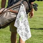 Personalisierte niedliche Stick Abbildung schnell trocken Sport Handtuch mit Namen Vatertag Geburtstag Geschenk für Golfer Golfliebhaber Väter