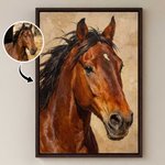 Personalised Oil Painting Texture Style Horse Portrait Framed Canvas Print with Name Home Decor Housewarming Gift for Horse Owners