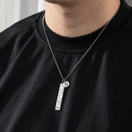 Personalised Braille Bar Pendant Necklace with Initial and Text Birthday Gift for Visually Impaired Friends