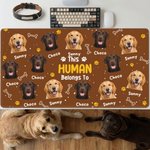 Personalized Pet Face Photo Paw Bone Non-Slip Mouse Pad Desk Mat with Name and Title Game Room Office Use Birthday Gift for Pet Lovers